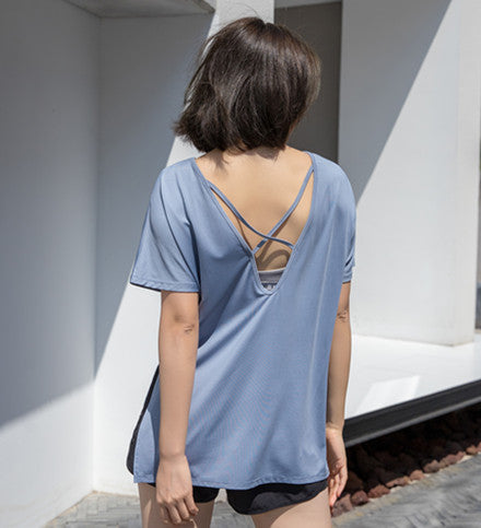 Hollow Back Yoga Shirts For Women