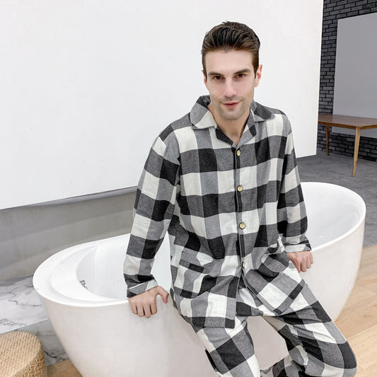 Warm Cloth Flannel Pajama Suit For Men