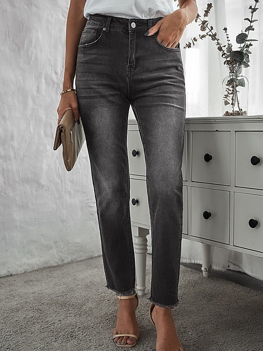 American Style Washed Jeans For Women