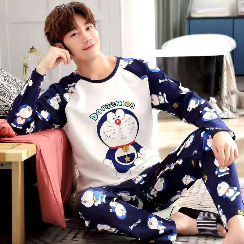 Home Wear Spring And Autumn Pajama Set For Men