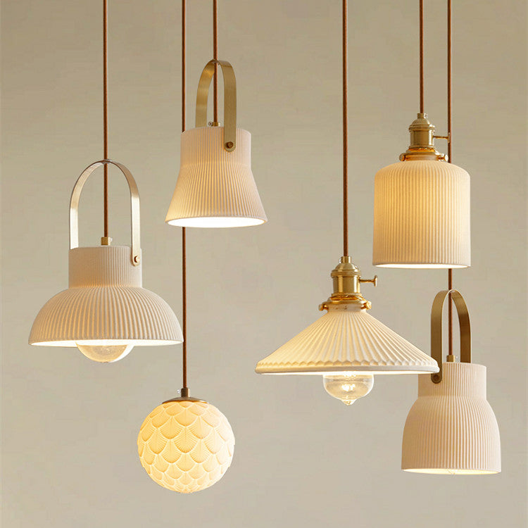 Nordic Japanese Simple Creative Light-transmitting Porcelain Chandelier