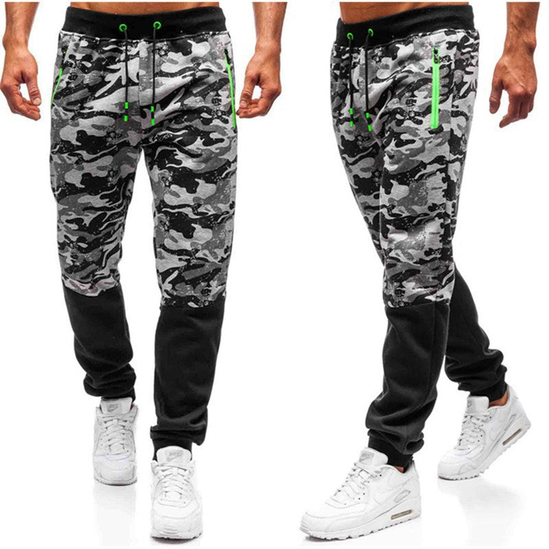 New Slim-fit Trousers With Camouflage Lace-up Trousers For Men