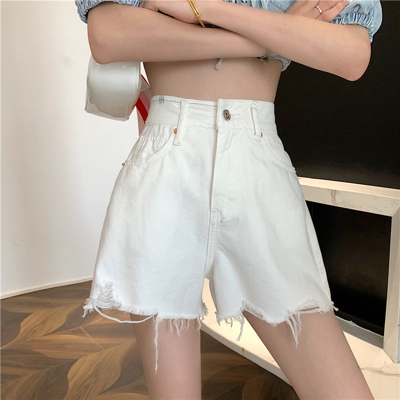 White Denim Shorts For Women