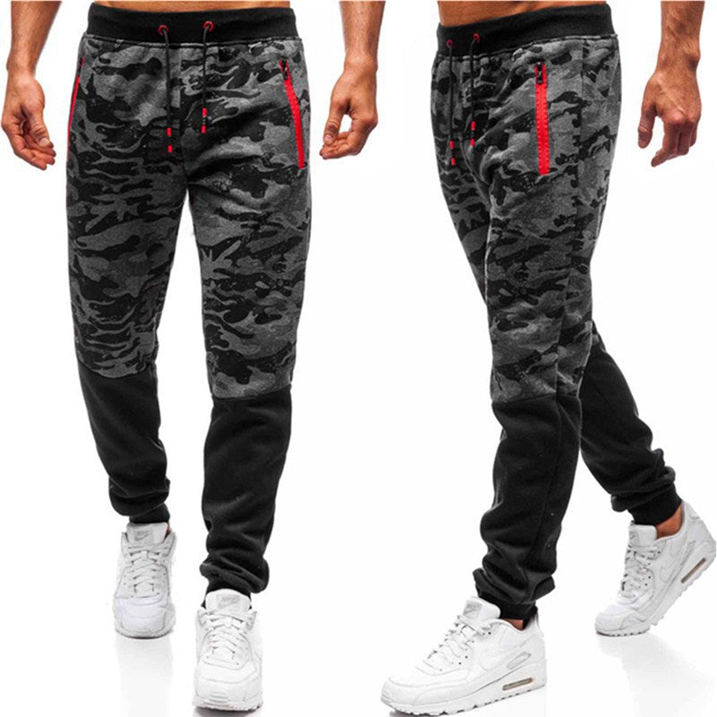 New Slim-fit Trousers With Camouflage Lace-up Trousers For Men