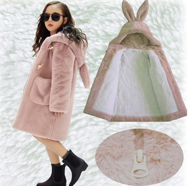 Thickened Faux Fur Coat For Big girls