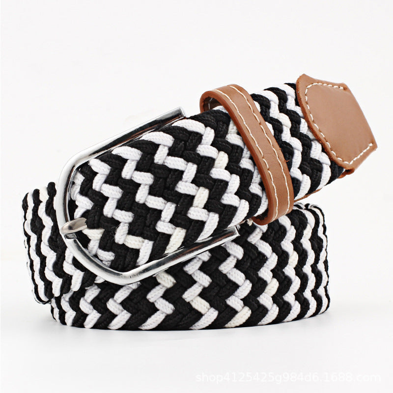 Elastic Woven Belt Corrugated All-match Casual belts for women