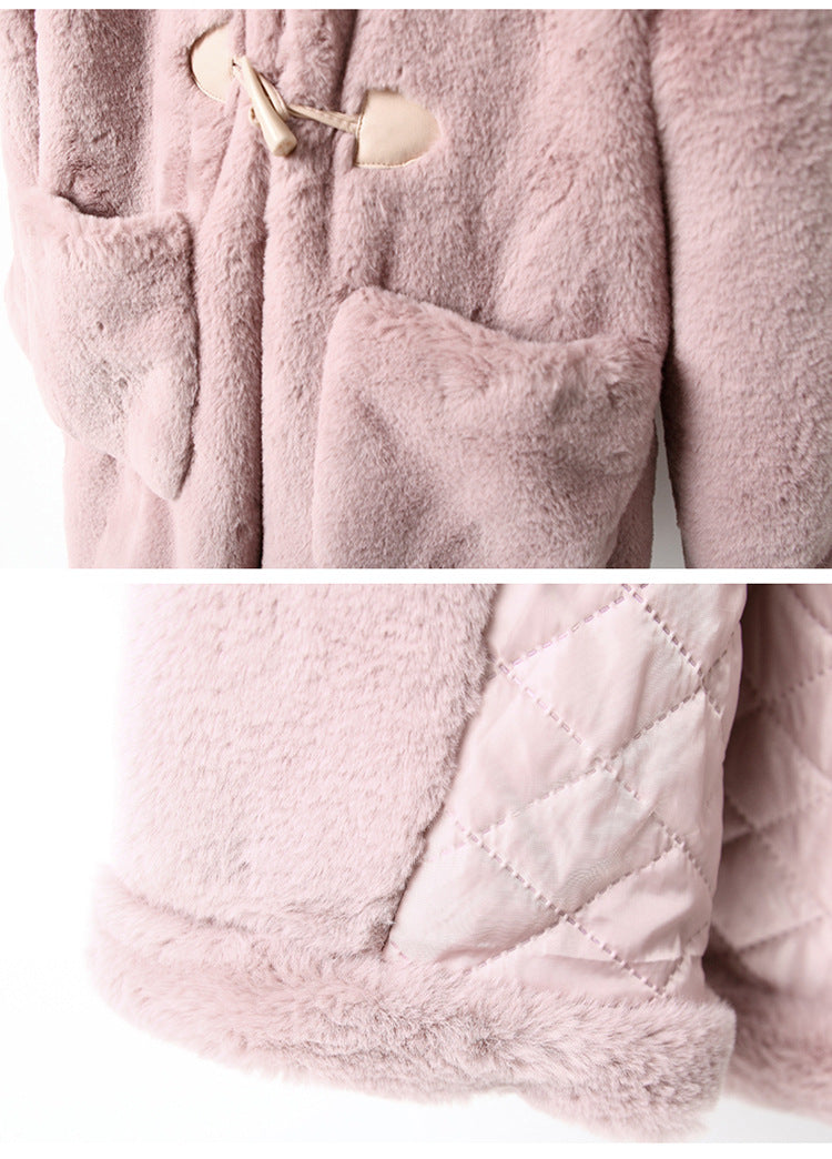 Thickened Faux Fur Coat For Big girls