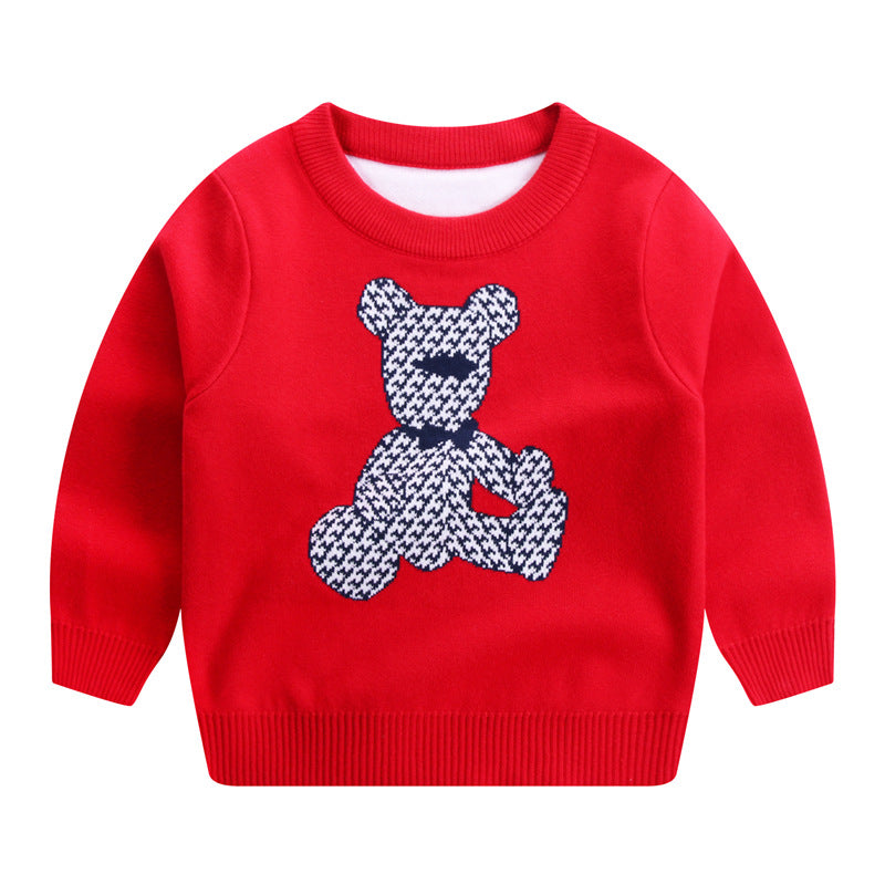 Double Layer Warm  Knitwear  Bottoming Top sweater for boys